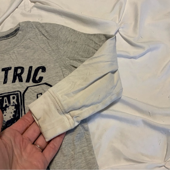 Pick any 5 for $15 3D Felt Graphic Electric Kid Gray Long Sleeve Shirt - Picture 5 of 9